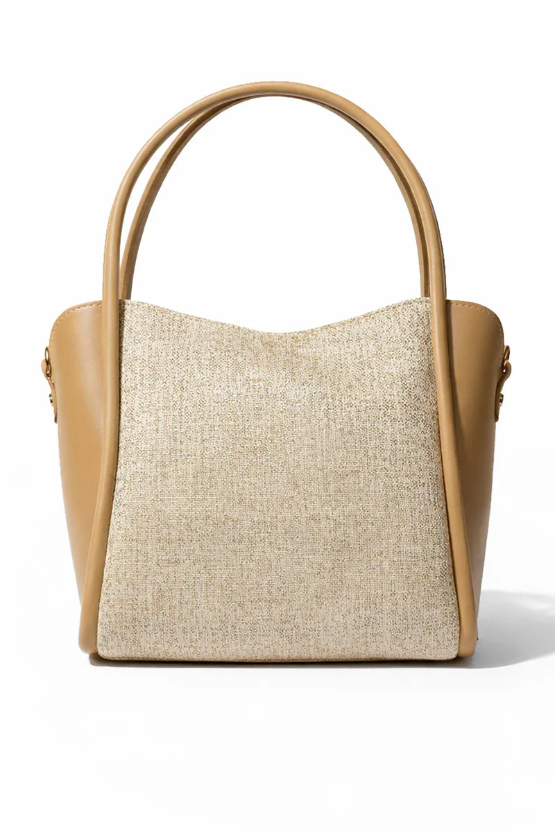 Fawn Mixed-Material Shoulder Bag